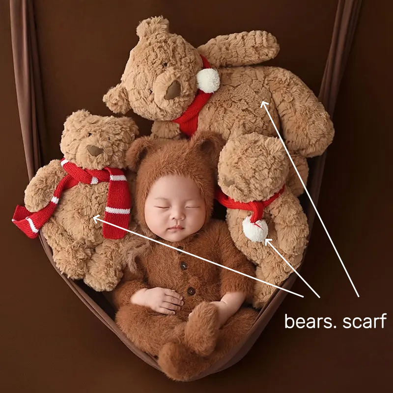 6pcs Bears + Scarf